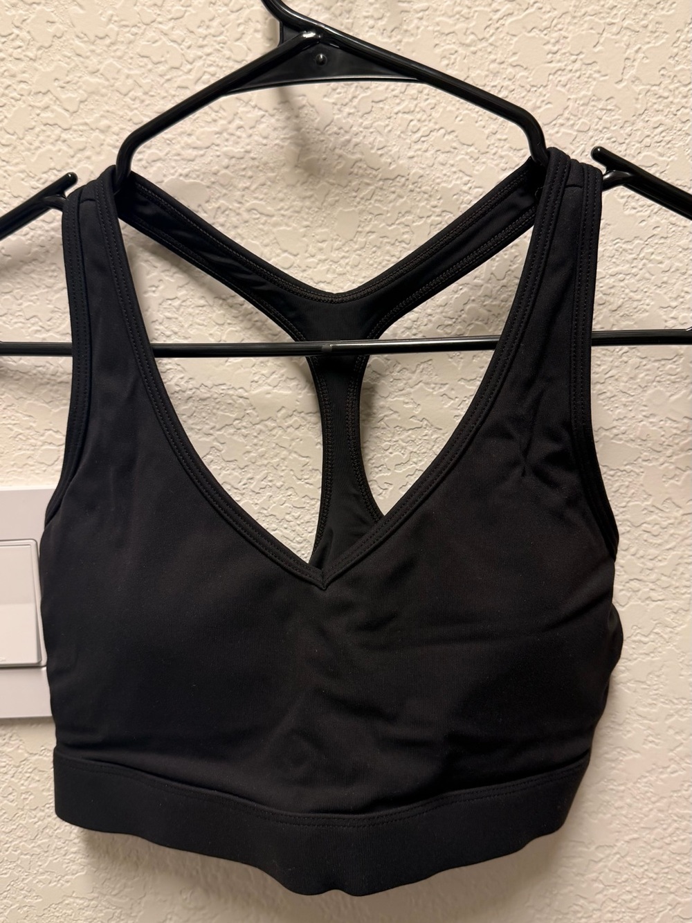 Varley Black V-Neck Racerback Sports Bra